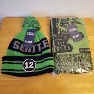 Seattle Seahawks 12 Beanie and Scarf